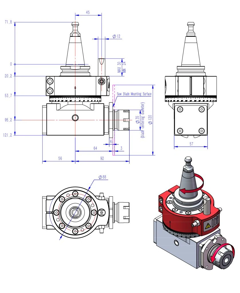 ISO30-ER25-S technical drawing 1